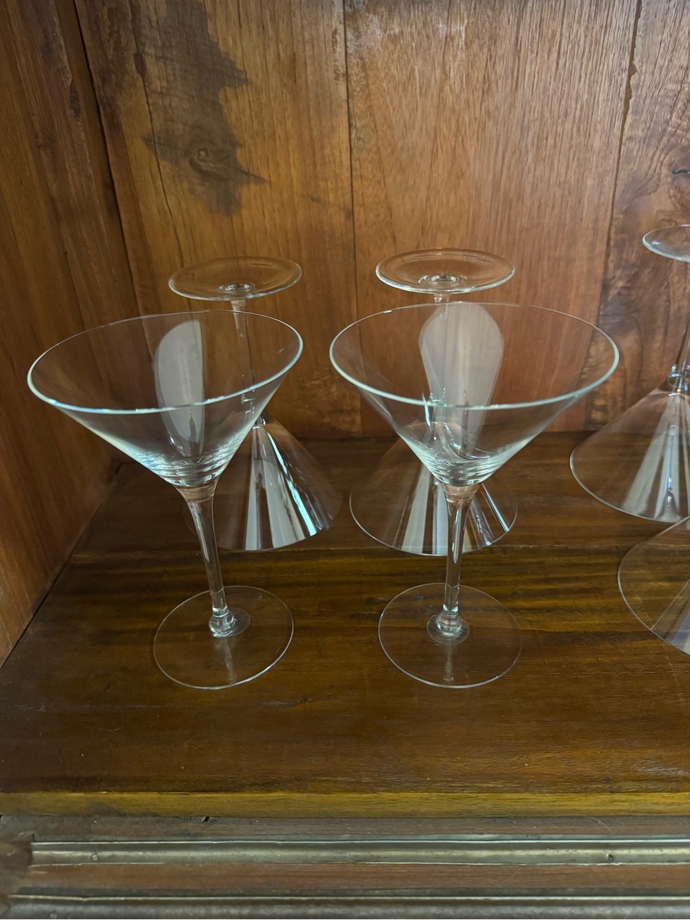 Williams Sonoma Clear Glass Martini Coupes - Set of 4 hand blown from Hungary